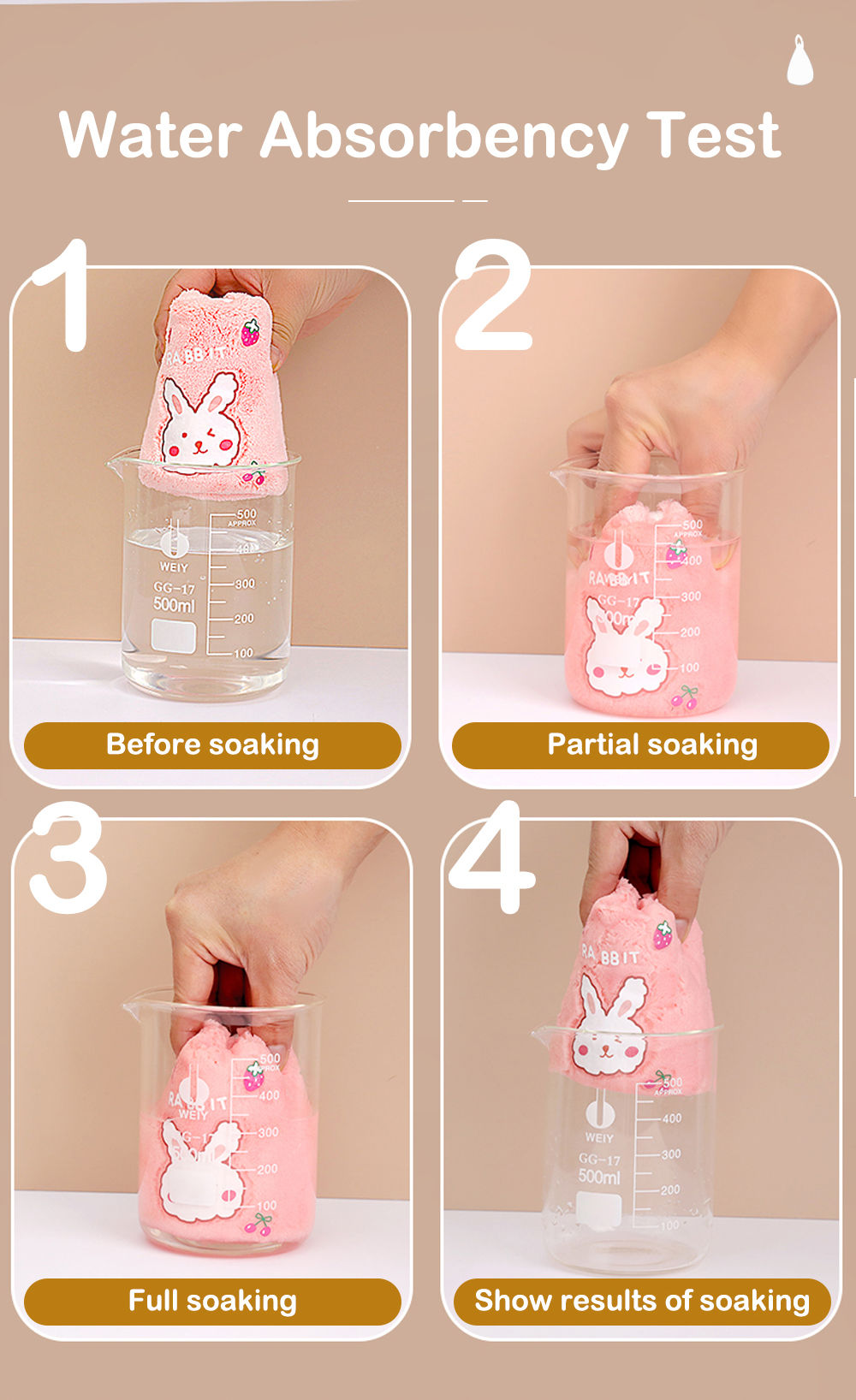 Highly Absorbent Bunny Hand Towels-4